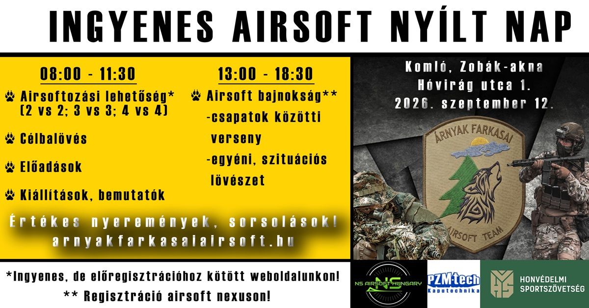 Airsoft Nyílt Nap - csapat és egyéni verseny